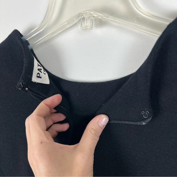 Vintage Knit Wool Black Dress Career Office Professional Small Chic Classic - Picture 7 of 13